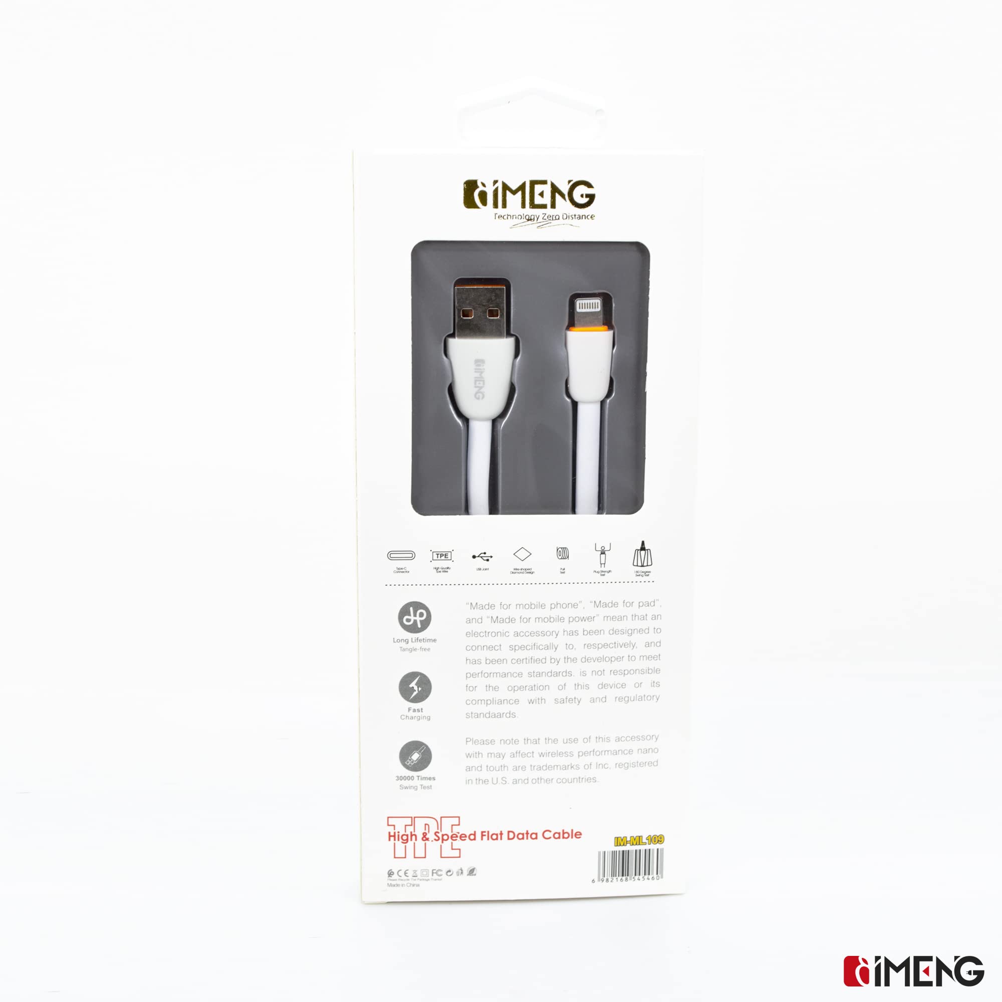 İmeng 3.1A UsbA to Lightning Data ve Hızlı Şarj Kablosu ML109 Beyaz