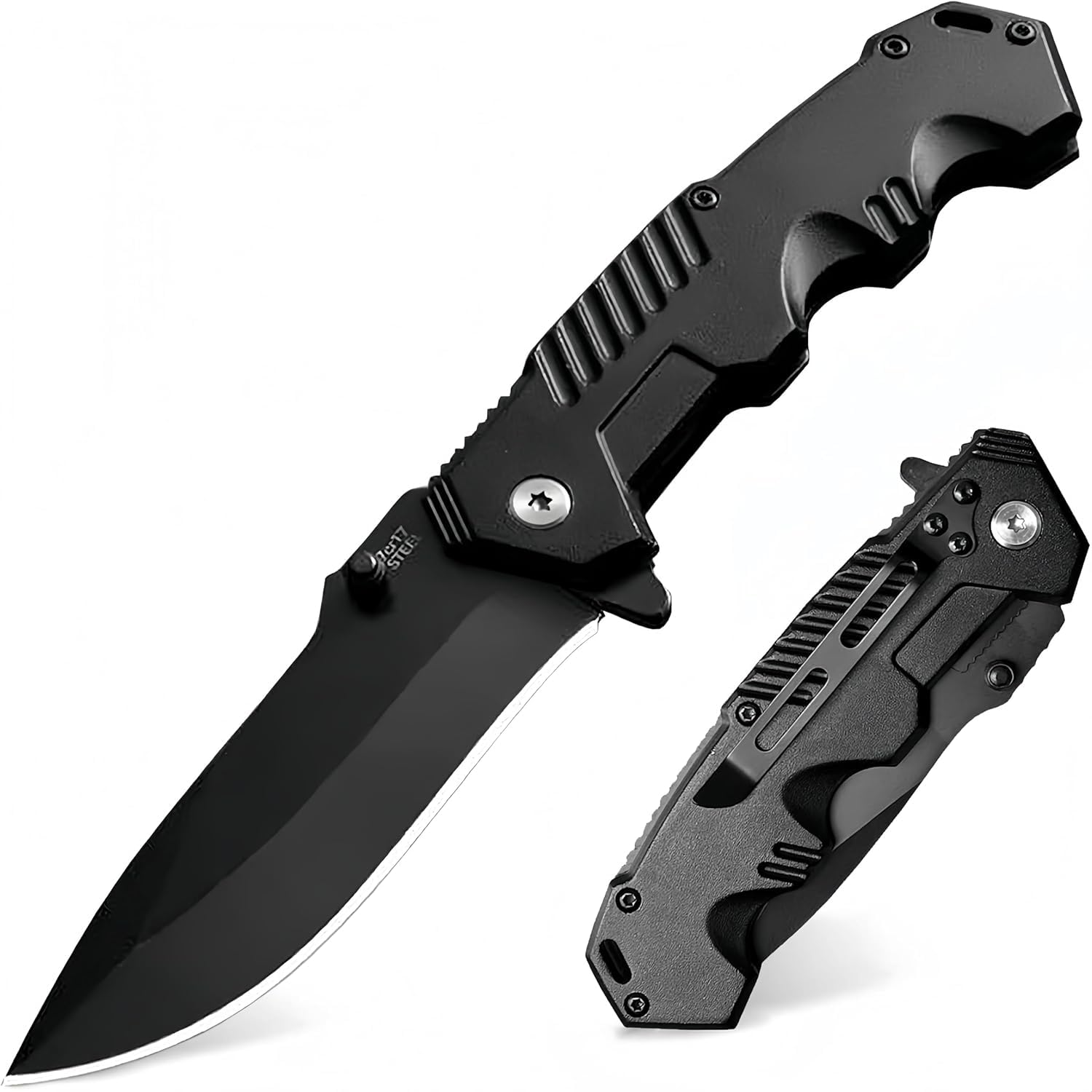 CXUNFHCL Pocket Folding Knife with Clip Blade, Pocket Knife for Outdoor Tactical Survival and EDC, Survival Knife Liner-Lock Belt Clip, Hunting,