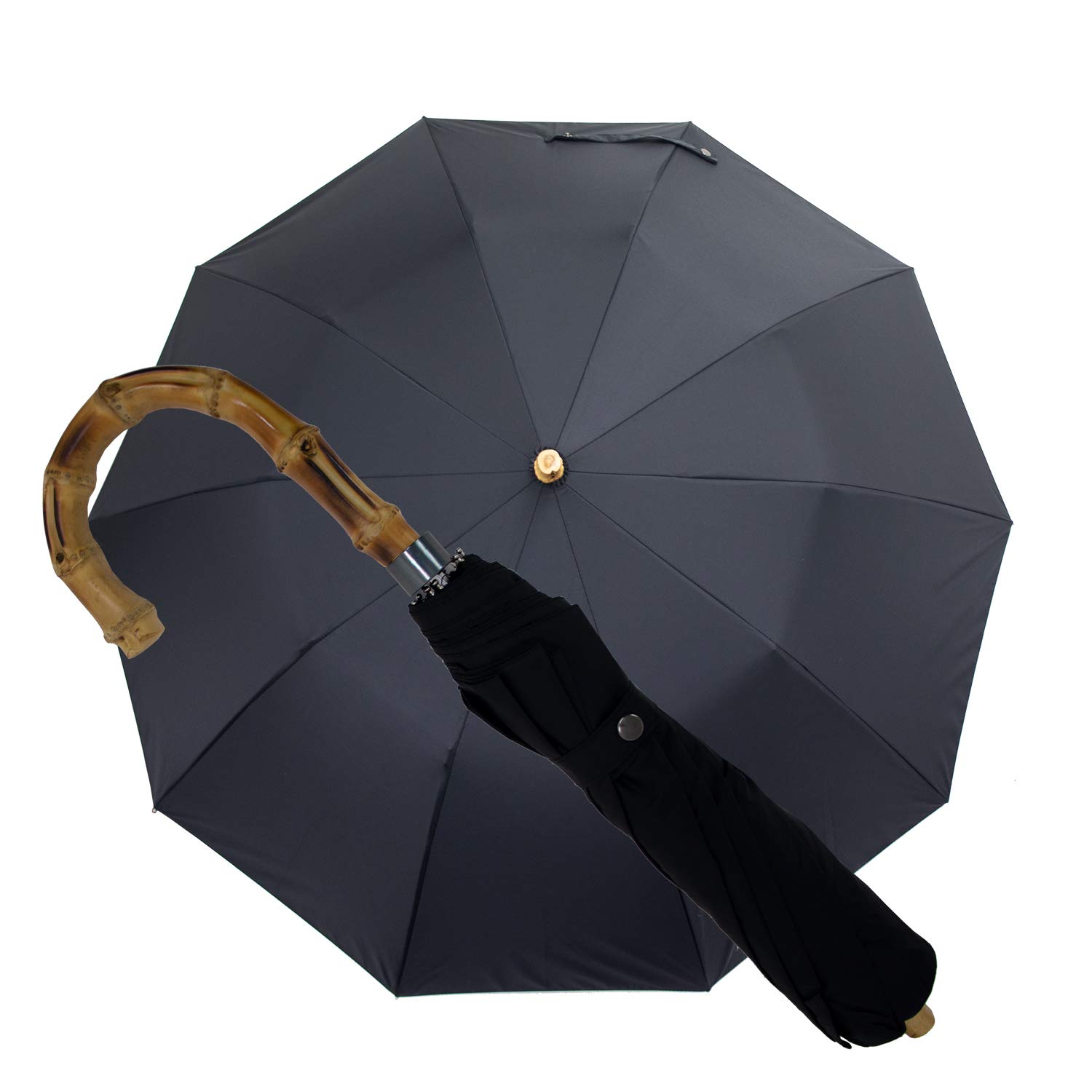 Megachest White Hand Made Bamboo Handle Whangee Umbrella Gentleman Gents