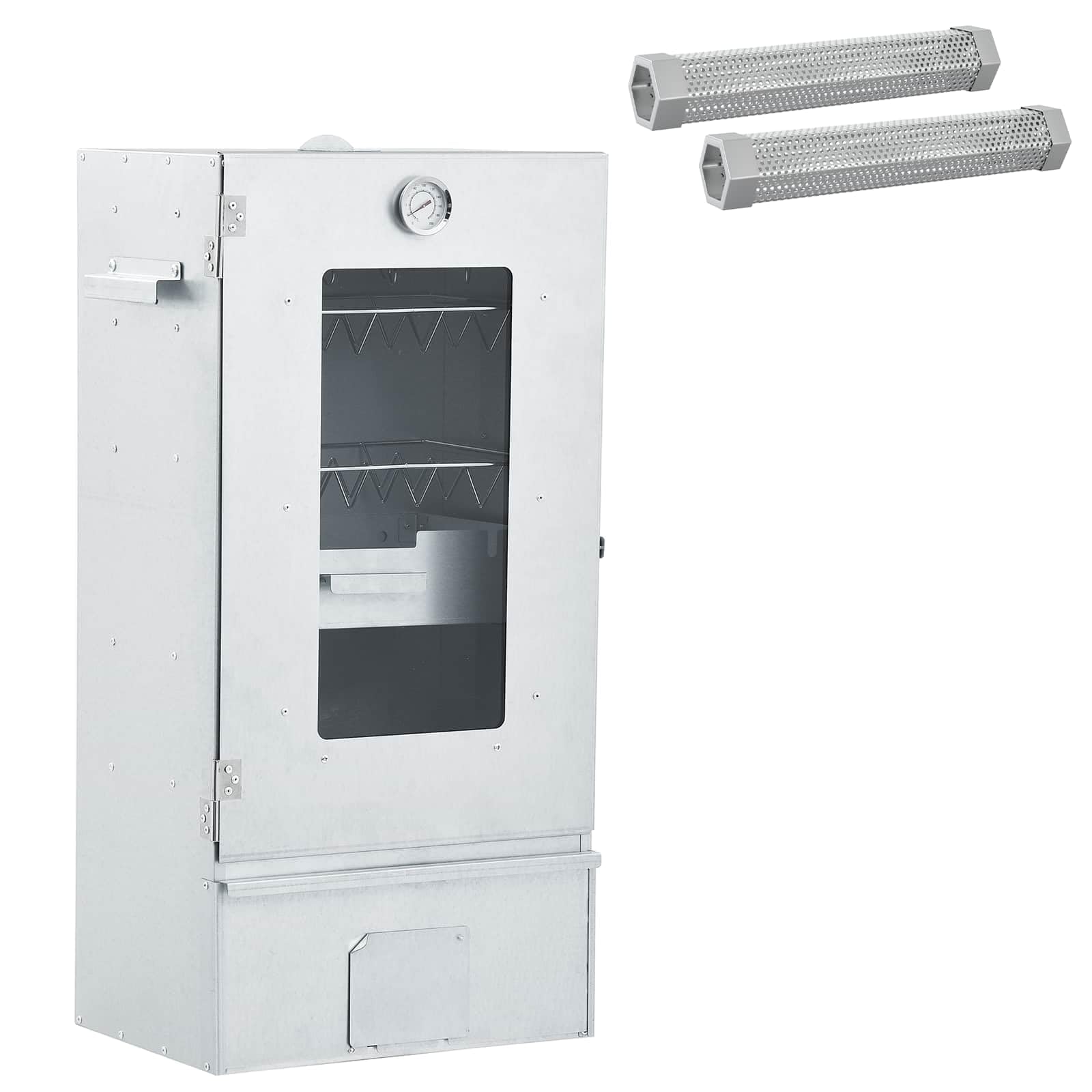 Affumicatore freddo con tubo per affumicatura, 44,5 x 29 x 83 cm, argento