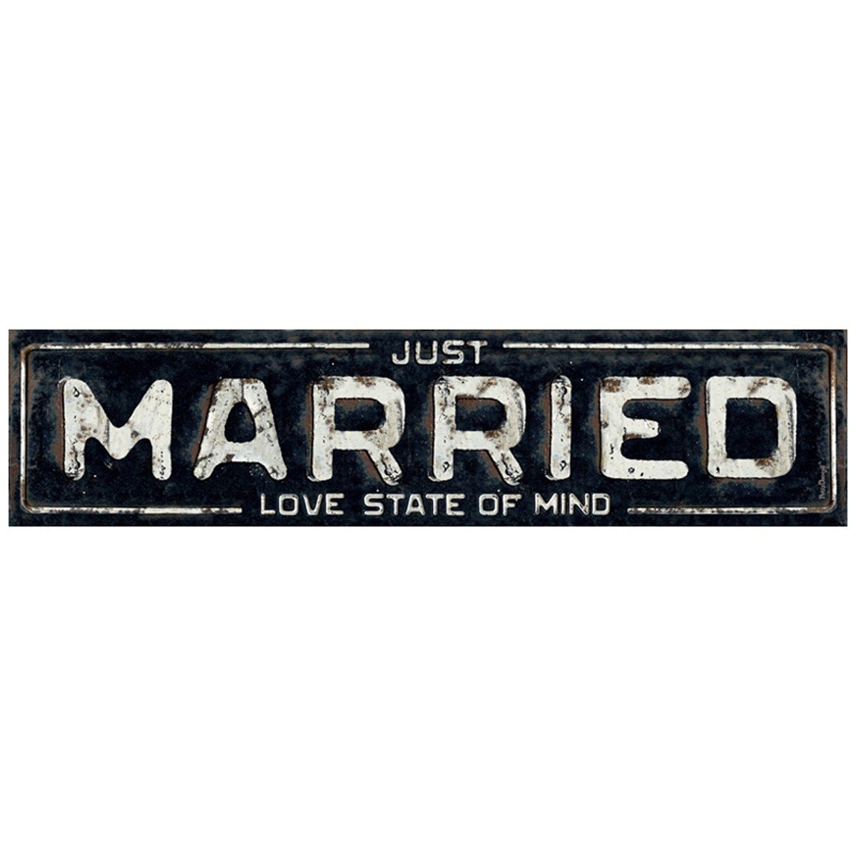 Pack of Two Just Married Love State of Mind Black Card Number Plates XP090