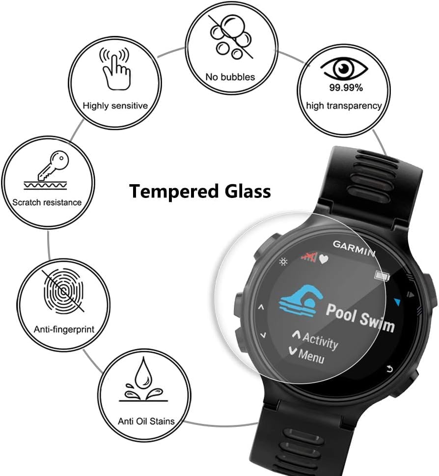 Pellicola In Vetro Temperato Superior ZRL® Per Garmin Forerunner 735XT: Protezione HD Anti-graffio - 5