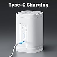 Vista 5 de Bomba de aire para inflables, bomba de aire portátil, mini eléctrica con tipo C recargable, infla y desinfla rápidamente para anillo de natación