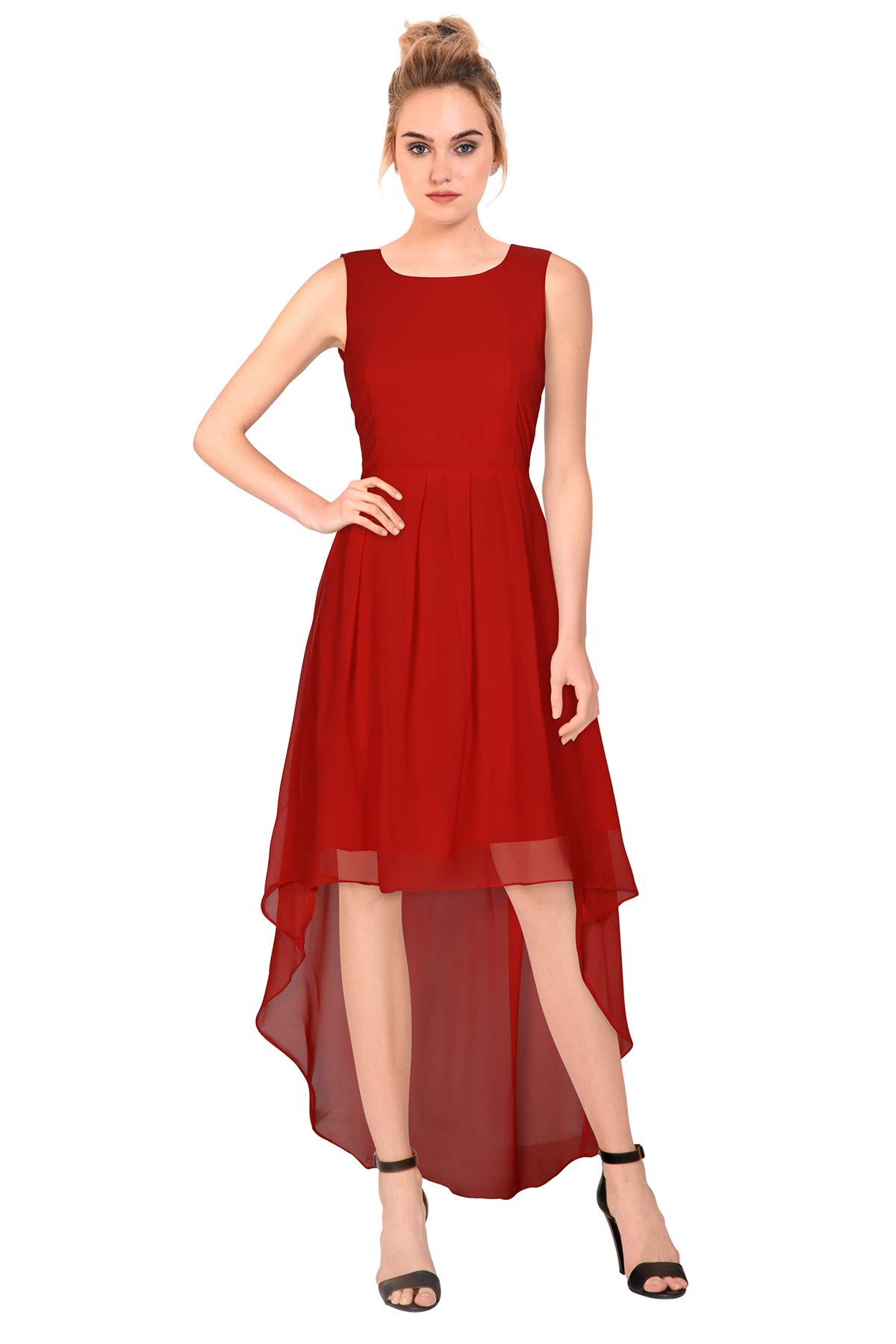 Trendz CreationWomen's High Low Georgette Skater Dress