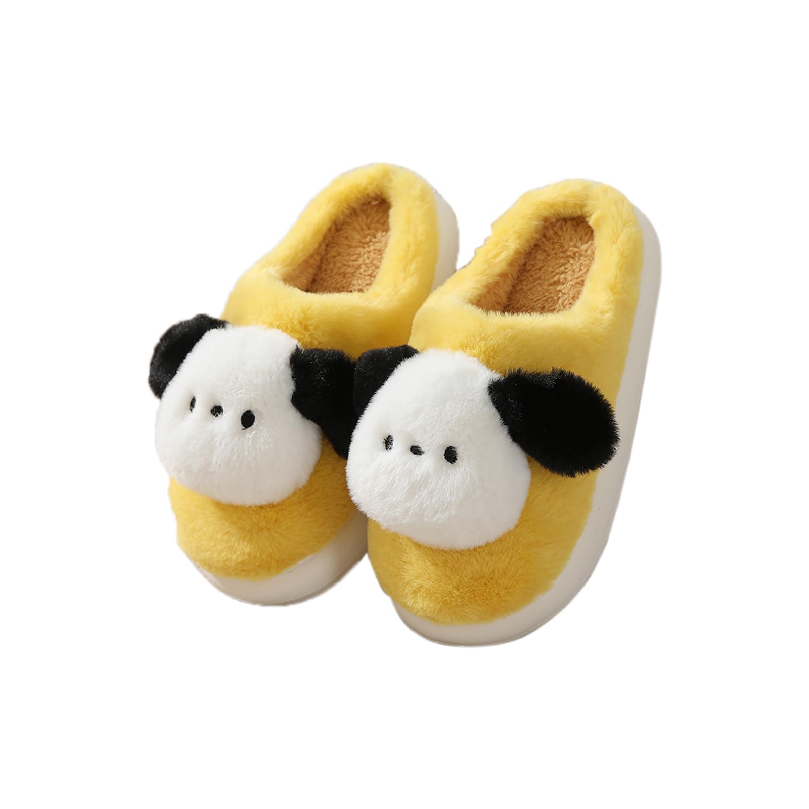 OMIOMIR Fuzzy Fluffy Cute Cartoon Puppy Cotton Slippers Comfy Autumn Winter Slippers, Cute Fuzzy Plush Winter Indoor Outdoor