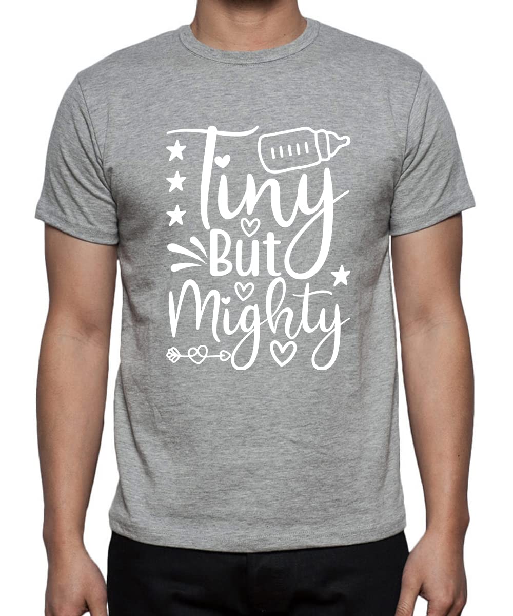 Caseria Men's Cotton Printed T-Shirt -Tiny But Mighty | 100% Cotton | Half Sleeves | Regular Fit | Printed | Round Neck | Graphic T Shirt