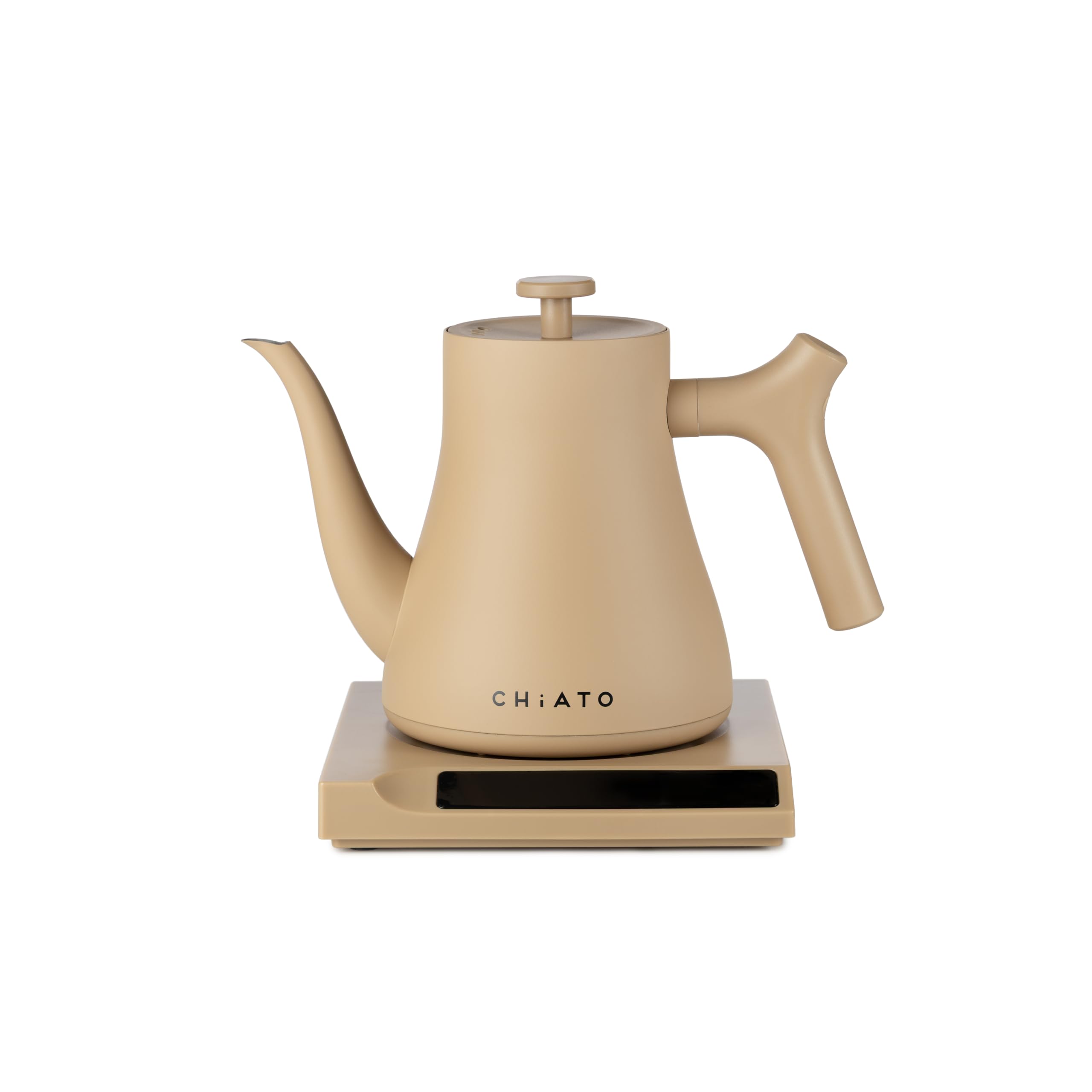 flowPLAY Wasserkocher Temperatur Einstellbar 0,6L – Kleiner Edelstahl Wasserkocher mit Warmhaltefunktion, Mini Wasserkocher Digital, Kompakt & Modern (Beige)