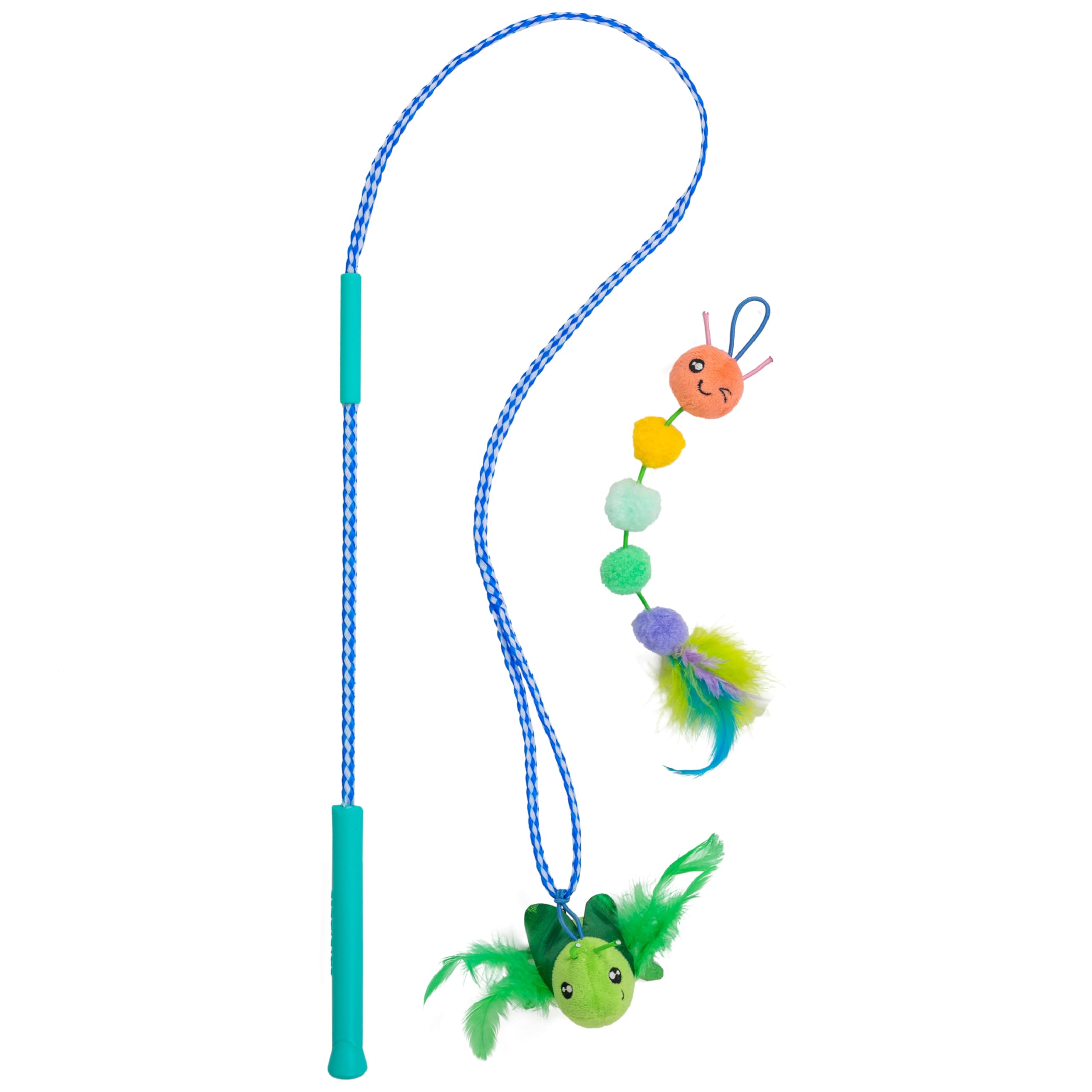 Catstages Tail Teaser Ground Prey Play Wand with Catnip Toy Attachments Interactive Cat Wand