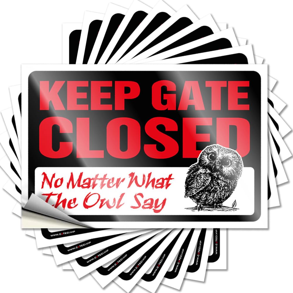 Bumper Cats Vinyl Sticker | Keep Gate Closed No Matter What The Owl Say Western Bathroom for Layered Use(12X18CM)