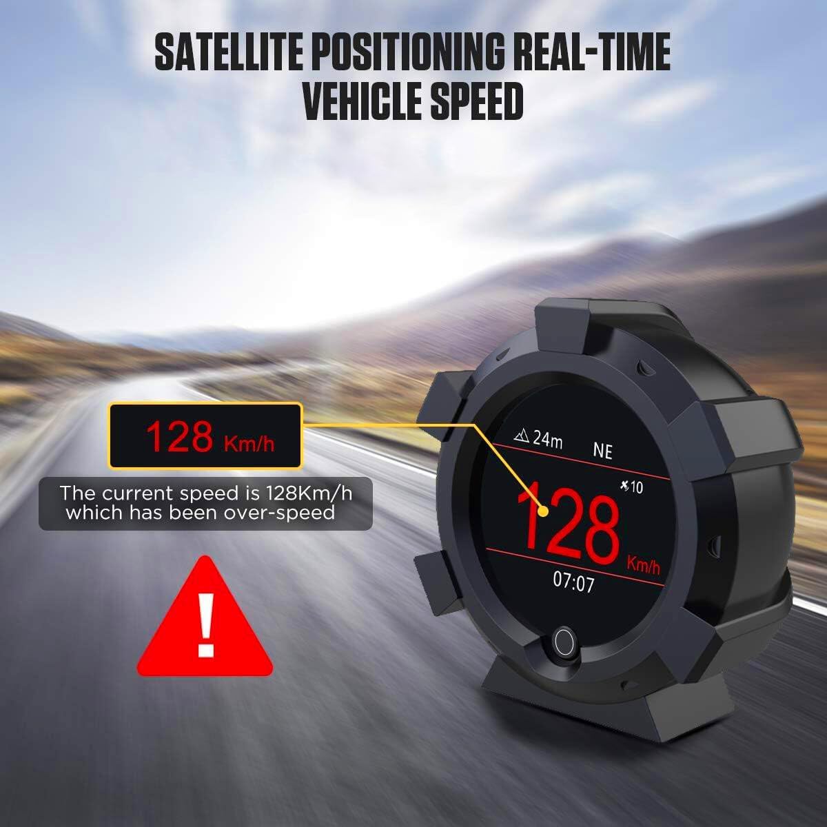 OURANTOOLS GPS Inclinometro per Auto Camper, LCD Digitale Misuratore di Pendenza Tachimetro per DC5-28V Fuoristrada Jeep