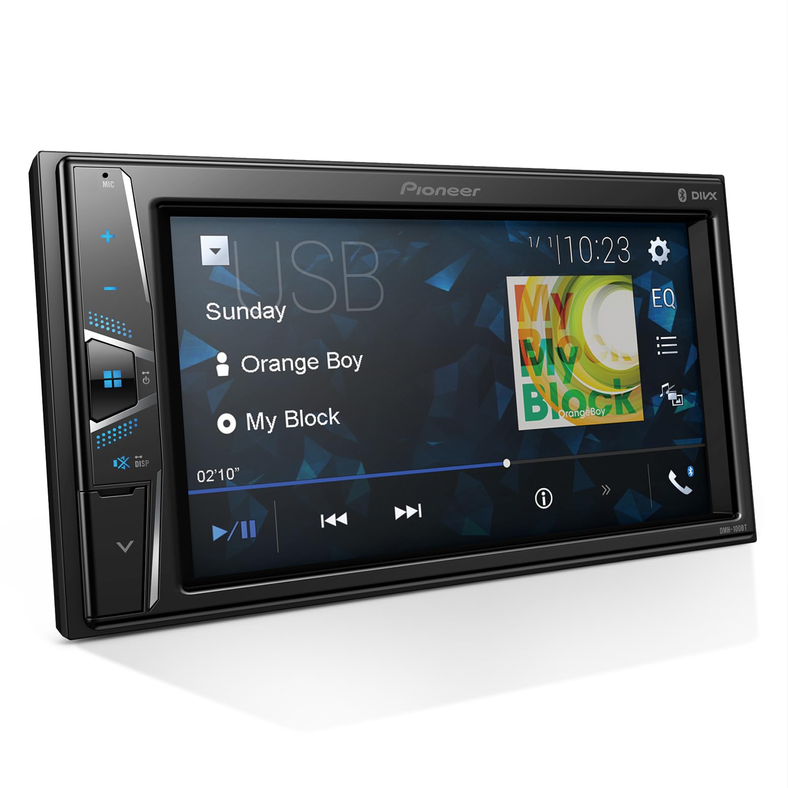 Pioneer DMH-100BT 6.2” Double-Din Digital Media Receiver - Bluetooth, Touchscreen, Hands Free Calling, Rear Camera Input