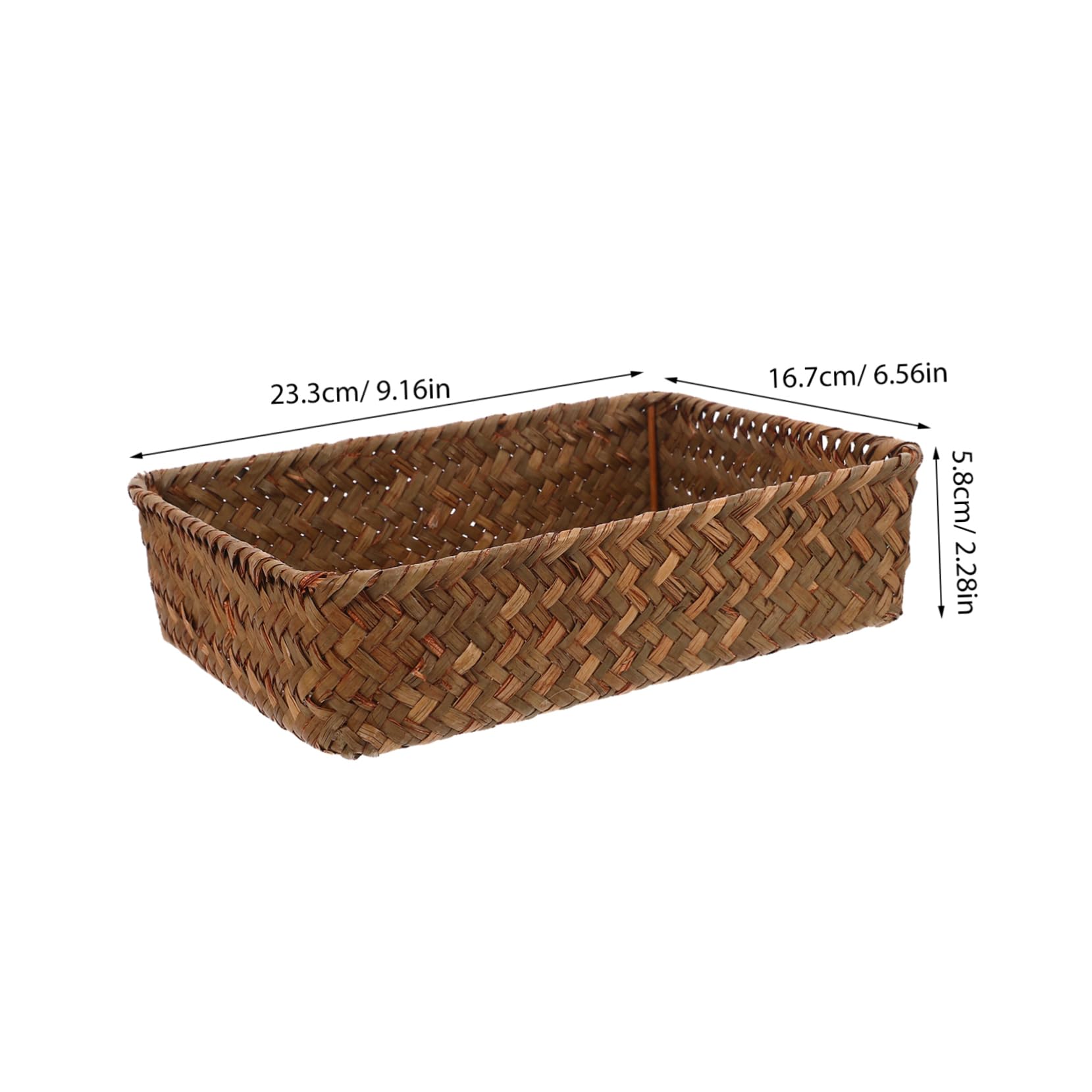 BESTYASH Compact Seagrass Storage Basket Elegant Grass Woven Utensil Holder for Cutlery Tea Bags Cosmetics Space Saving Design for Kitchen Dining Room Bathroom