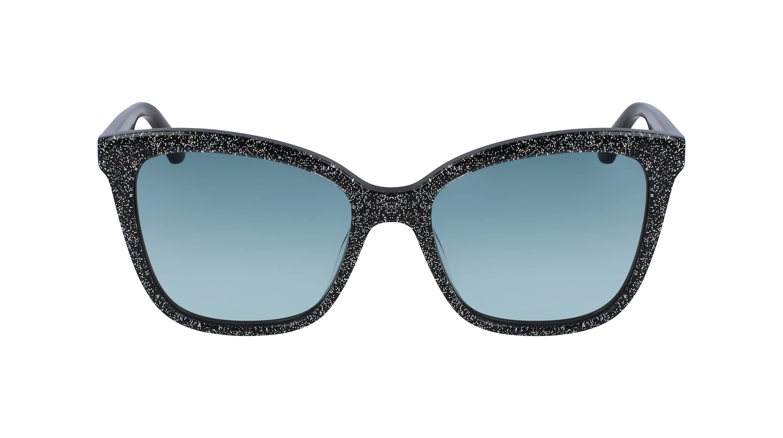KARL LAGERFELD Women's Modern Butterfly Acetate Black Glitter Sunglasses, Taglia unica