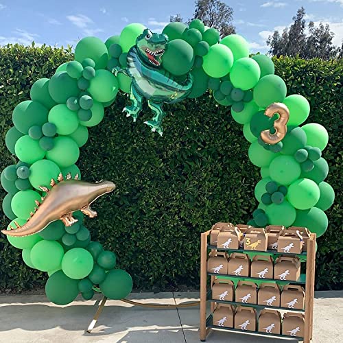 Image of Voircoloria 105pcs Green Balloons 12inch Party Latex Balloons for Birthday Dinosaur Baby Shower St. Patrick's Day Summer Jungle Forest Safari Party Decorations