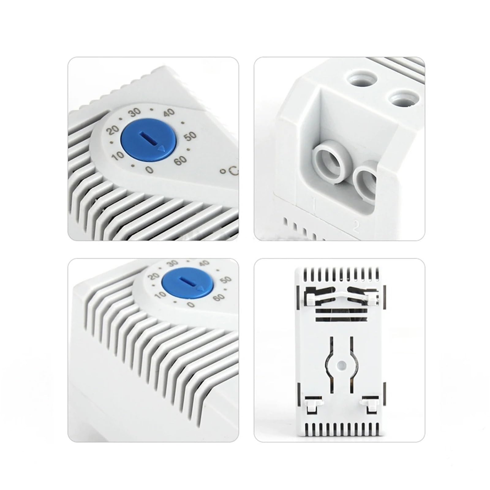 4 pezzi KTO011 Mini termostato for armadio Regolatore di temperatura meccanico compatto
