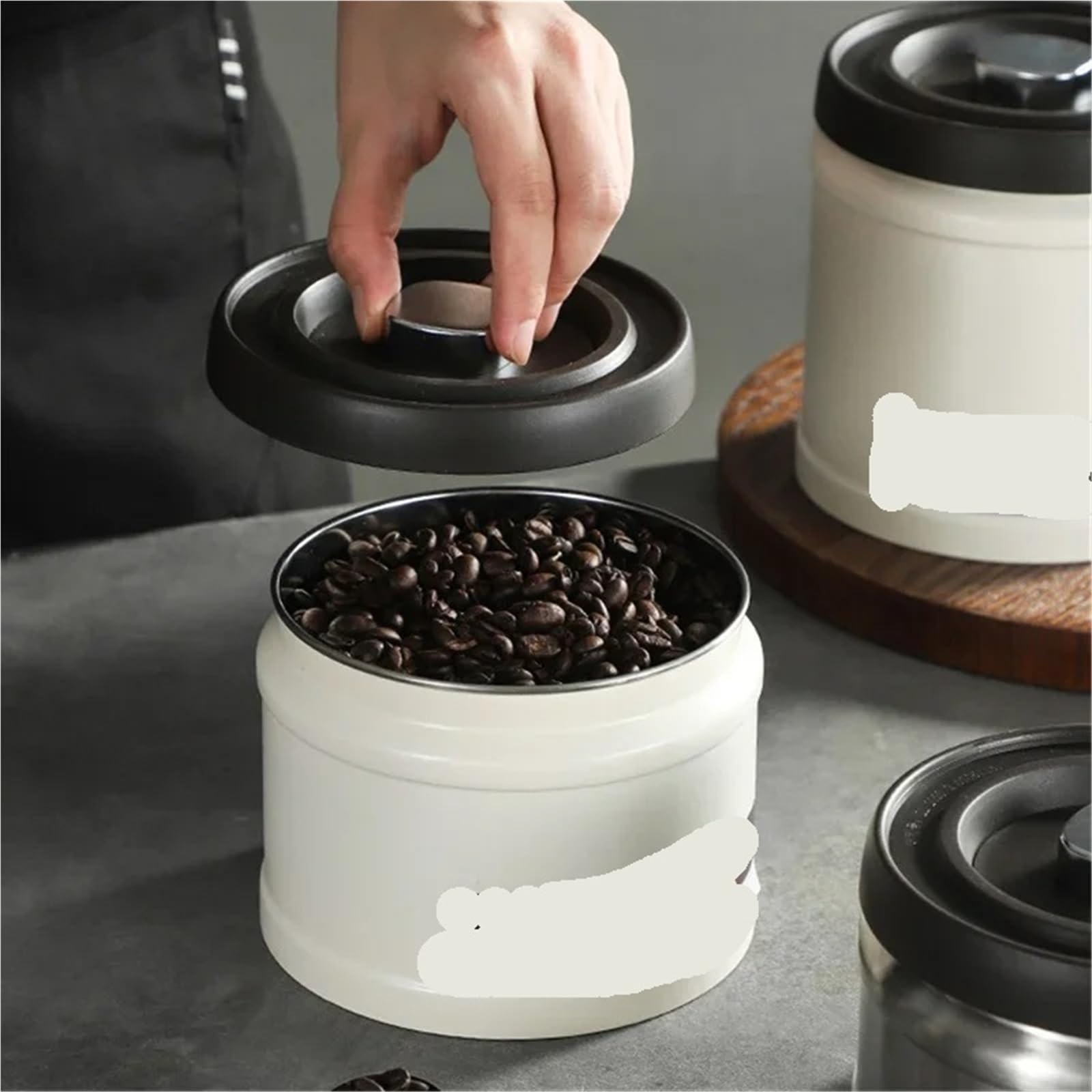 Contenitore sottovuoto for chicchi di caffè, contenitore in acciaio inossidabile for cereali, tè e noci Per Lo Stoccaggio Domestico