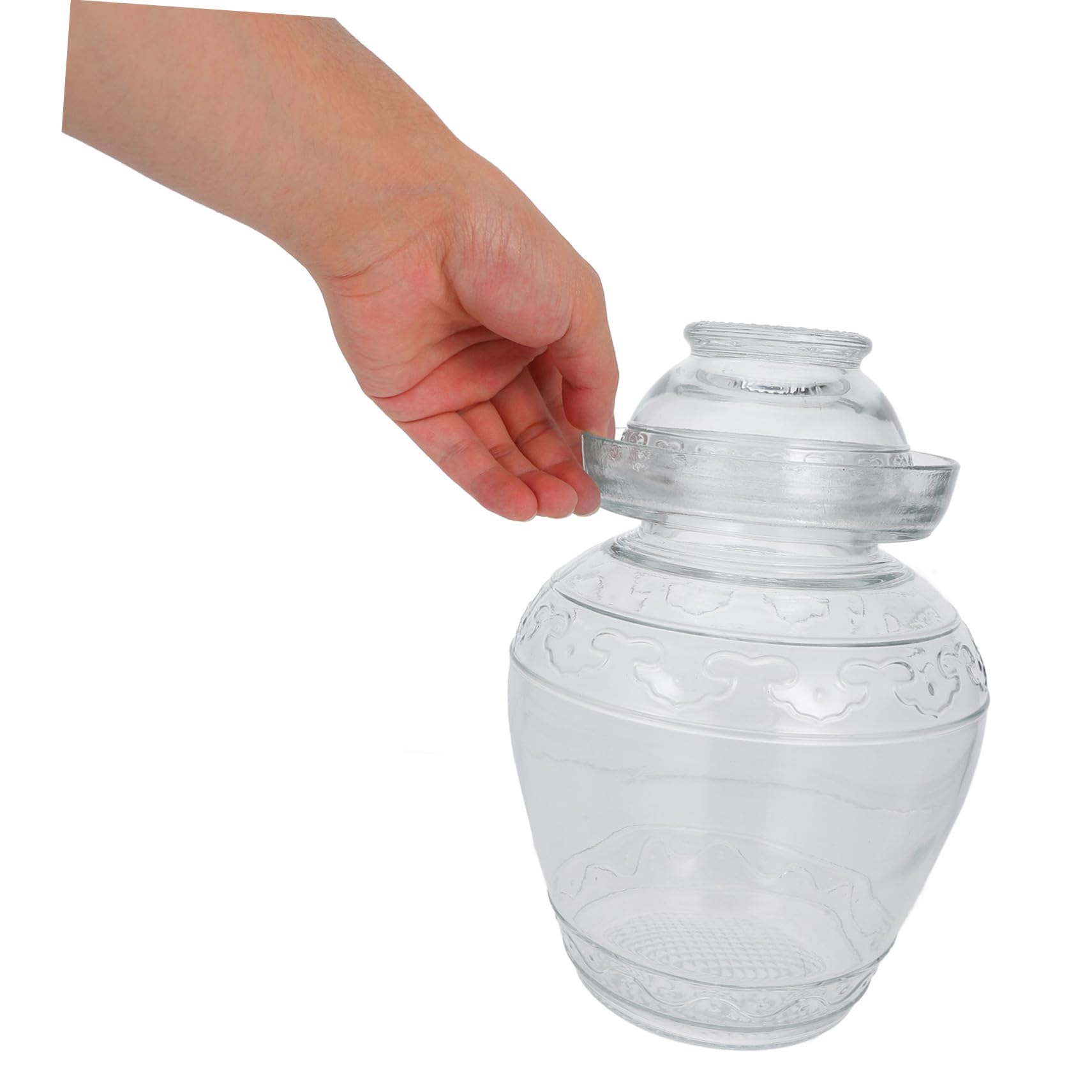 Verschlossenes Küchen Gurkenglas aus Glas mit Großem Fassungsvermögen und Glatter Oberfläche Stabiles Vorratsglas für Fermentierte Lebensmittel im Modernen Transparenten Design
