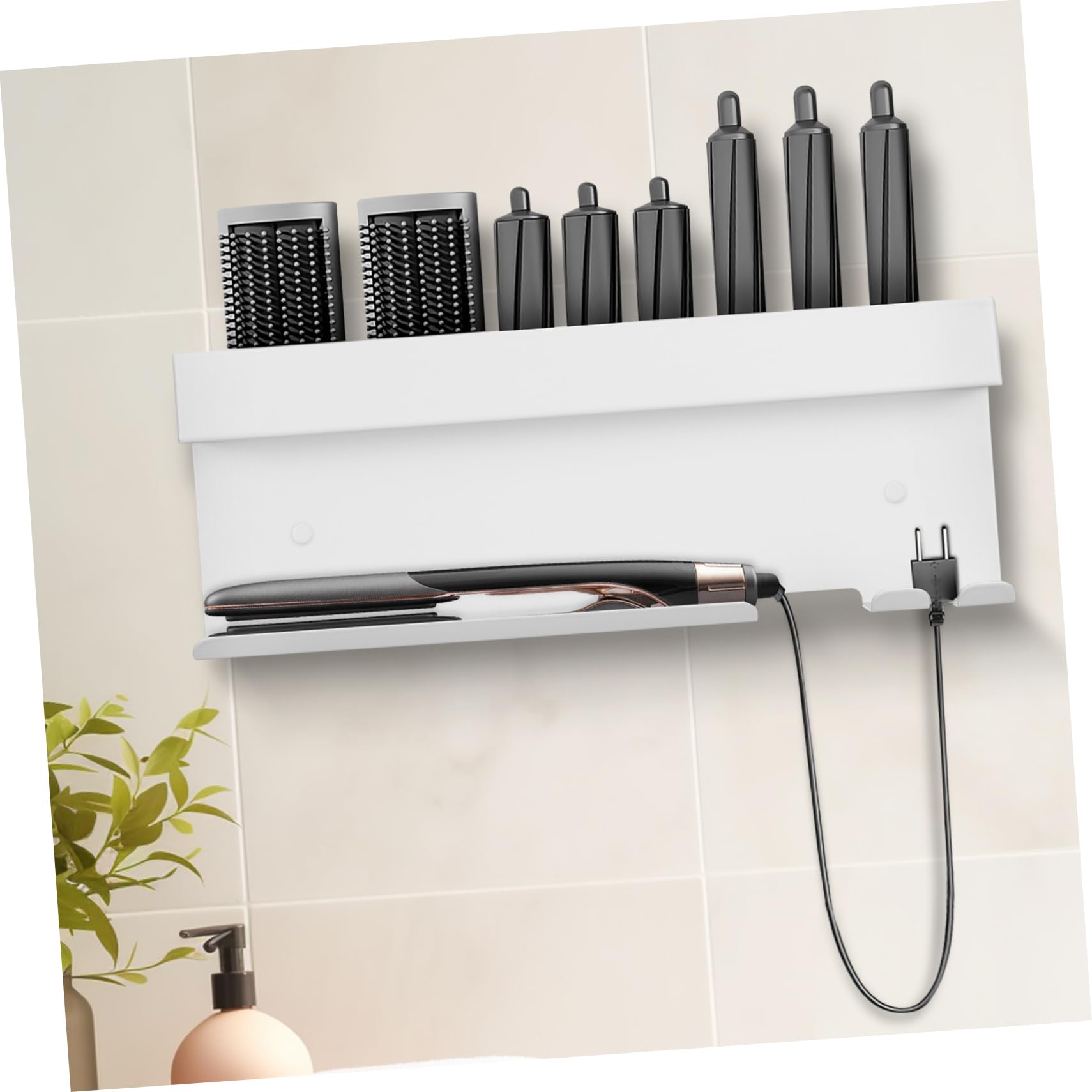TOPBATHY Haartrockner Halterung aus Aluminium Wandmontierter Organizer für Haarstyler ohne Bohren Fön und Lockenwicklerhalter für Effiziente Aufbewahrung und Modernen Stil
