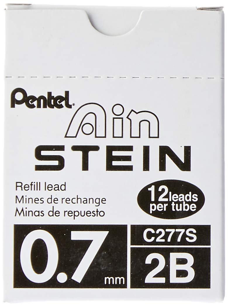 Pentel Ain Stein - Ricariche Per Matita Automatica, 0.7 Mm, Durezza B, Confezione Da 12 Pezzi