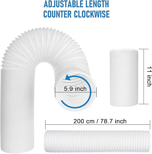 Miniatura 4 de Ninonly Kit de ventilación de aire acondicionado portátil con manguera de escape de 5.9 pulgadas, kit de sellado de CA portátil para ventana