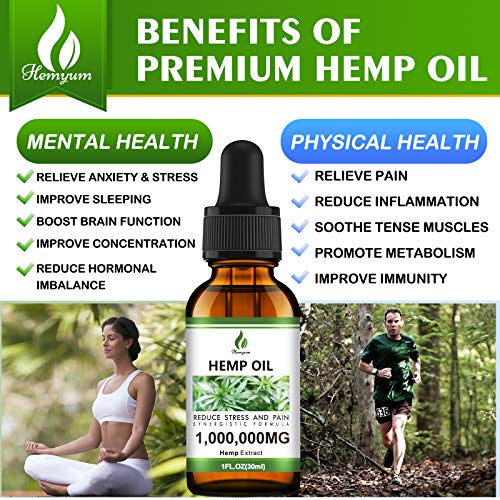 (3 Pack) 1,000,000MG Hemp Oil Extract - Organic Extra Strong Formula - Co2 Extraction - Organically Grown in USA - Organic, Vegan, Non-GMO