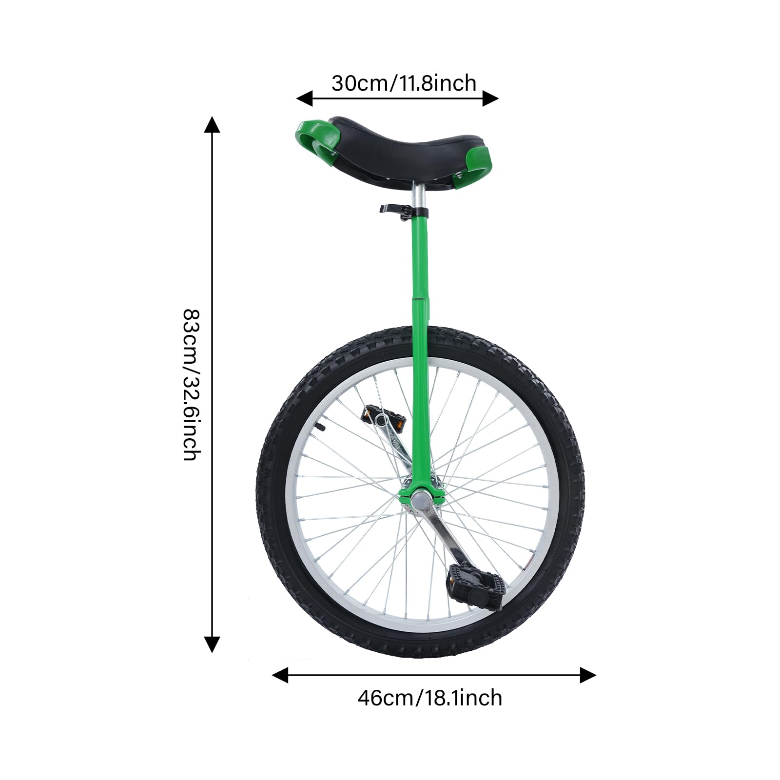Monocycle d'entraînement d'équilibre 20 pouces pour enfants et adultes de 1,55 à 1,75 m - Hauteur réglable - Monocycle avec selle ergonomique - Pour débutants et professionnels - Unisexe