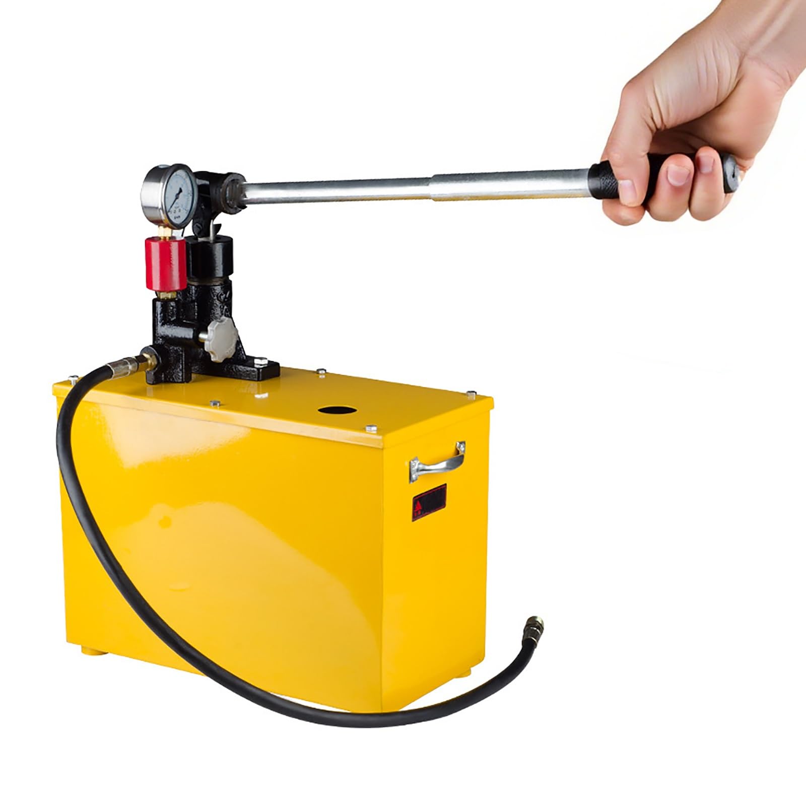 Pompa di prova idraulica manuale con valvola di riduzione della pressione e quadrante, strumento professionale per prove di tubazioni e manometro