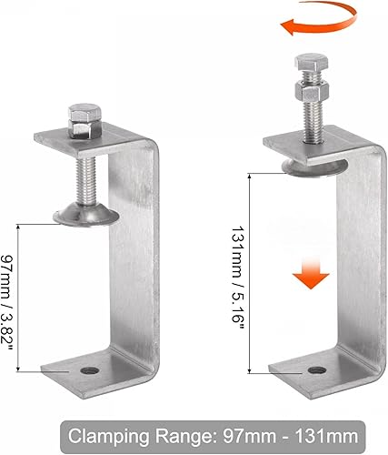 Miniatura 3 de uxcell Abrazadera en C de acero inoxidable con apertura de mandíbula de 5.512 in de ancho para carpintería Soldadura Edificio Montaje doméstico