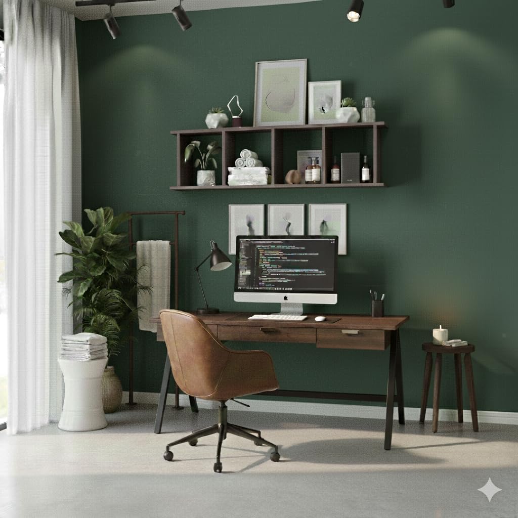 Wall Mounted Display Rack for Home Decor Dark Brown-image-2