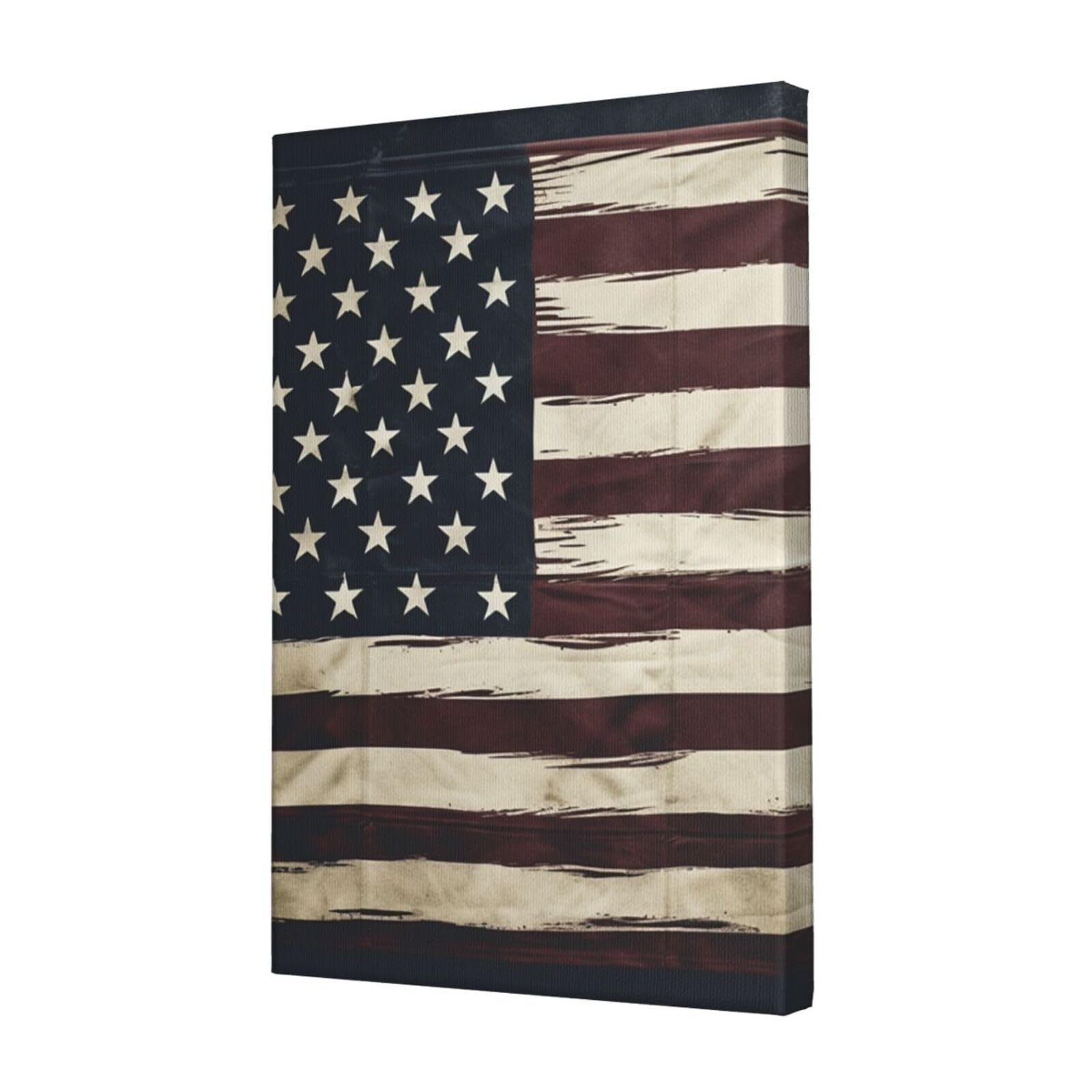 FodPand American Flag Canvas Wall Art for Living Room Wall Decor 12"x18" Modern Artwork Painting Pictures Hanging Canvas Prints Aesthetic Wall Art for Bedroom Bathroom Office Wallart Decor