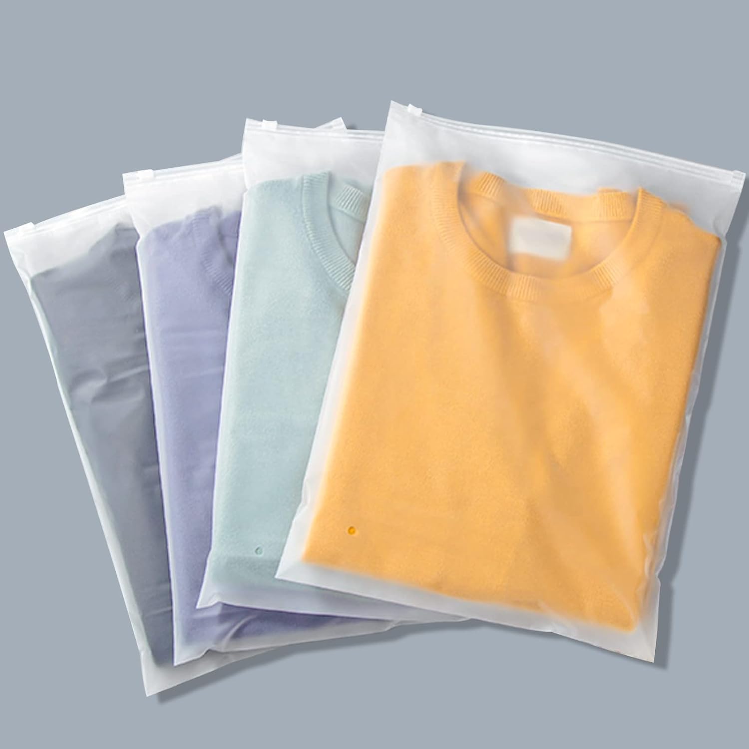 Clothes Packaging Bags for Shipping,10x13 inch Frosted Zipper Plastic Bags for Clothing, Clear Apparel Bag for T-Shirt, Shirt, Document, 3 Mil, with Vent Holes (5)-image-17