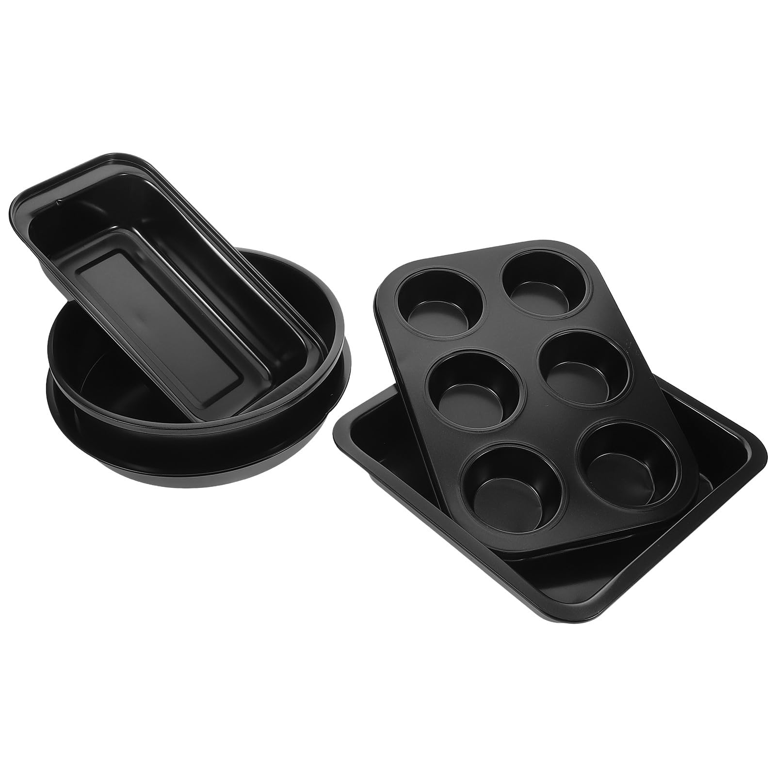 Lurrose Ensemble 5 Pièces Moules à Pâtisserie Antiadhésifs pour Four Comprenant Moule à Muffins Plaque à Pizza et Accessoires Cuisine Polyvalents