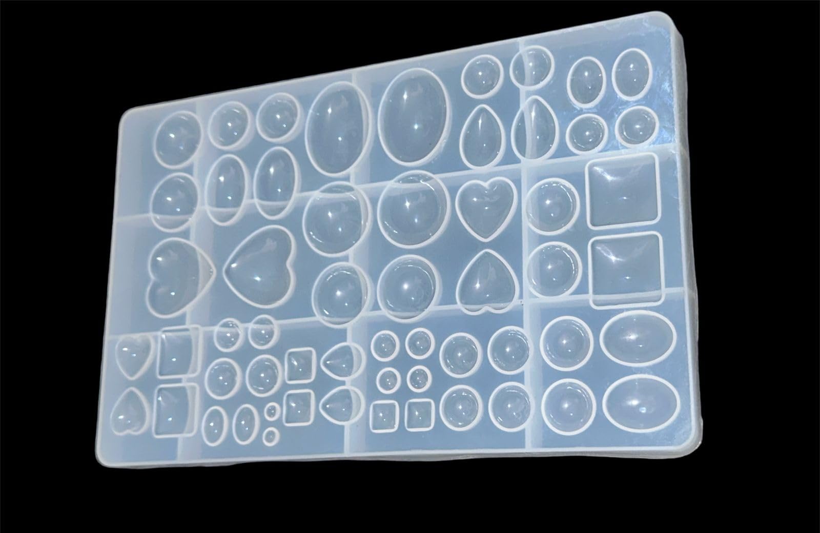 OLYCRAFT 56-Piece Resin Cabochon Mold Set - Silicone Jewelry Making Molds With Tools