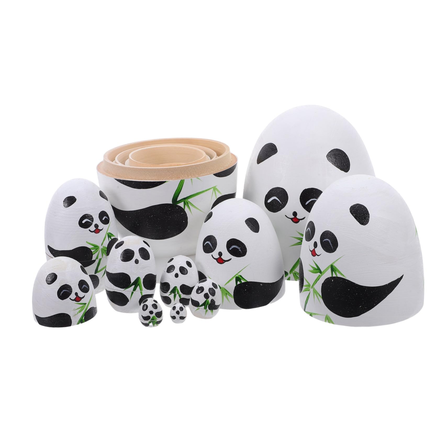 Poupée Russe Panda en Bois, Lot de 1 Set de Set, Jouet Empilable