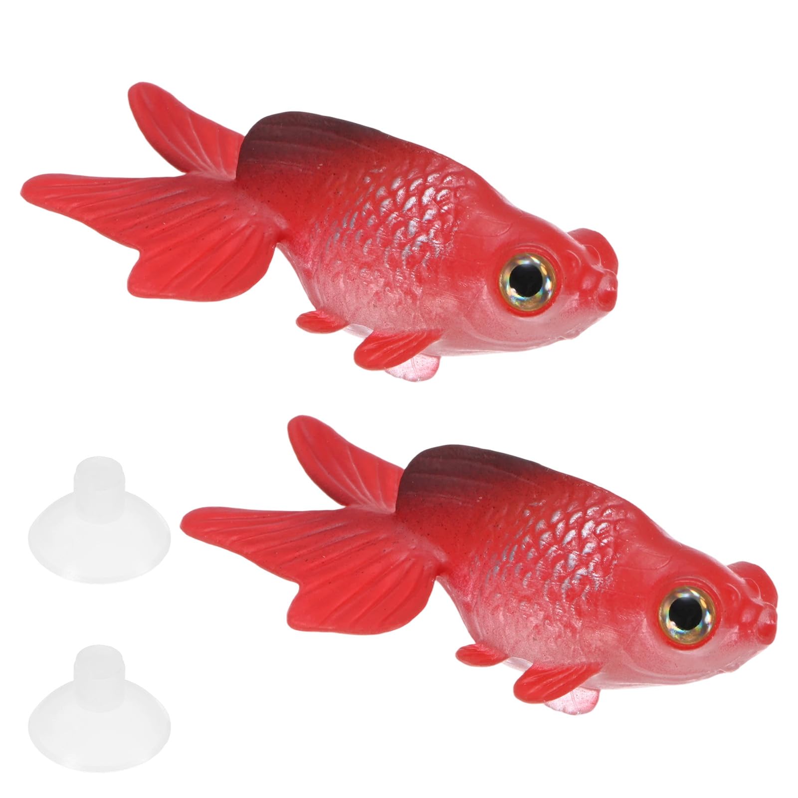 M METERXITY 2-Pack Artificial Glowing Goldfish 2.76"x1.57", Red
