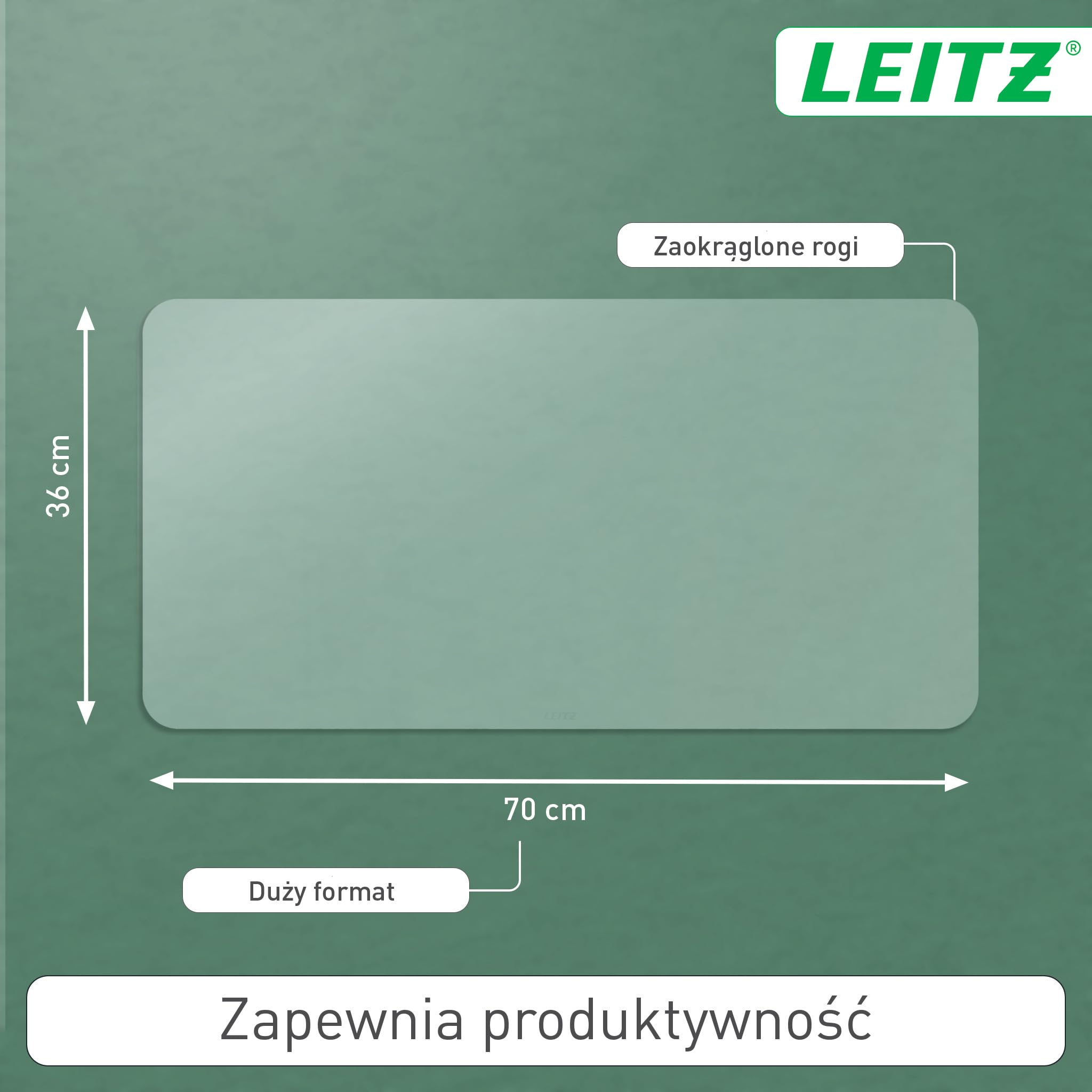 Duża przezroczysta mata Leitz na biurko – elegancka i dyskretna, przezroczysta mata ochronna na biurko pomaga zapewnić czystość i porządek na biurku, wodoodporna, 70 x 36 cm