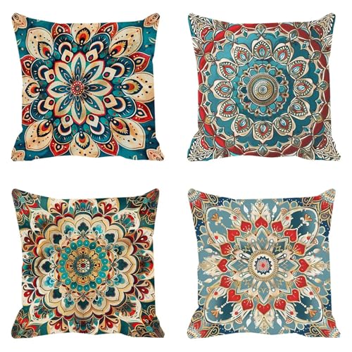 Housse coussin extérieur imperméable 50x50 turquoise pour canapé salon
