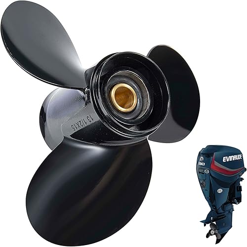 Miniatura 3 de Hélice de barco compatible con Johnson Evinrude OMC Stern Drive 40-140 HP Motores 13 Spline Diente fuera de borda RH Hélice OEM para 50 60 65 70 75