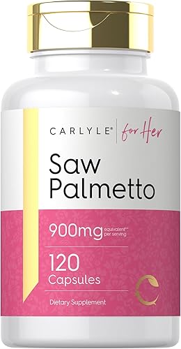 Carlyle Saw Palmetto para mujeres de 900 mg | 120 cápsulas | Suplemento de extracto de espectro completo | Suplemento sin OMG, sin gluten | para ella