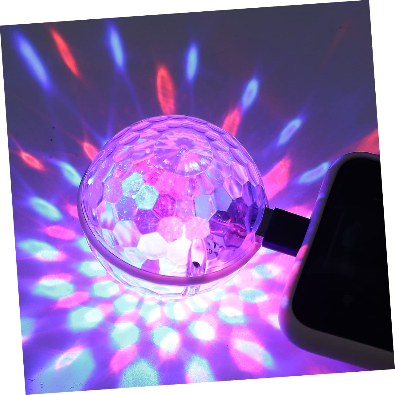 STOBOK Led Stage Light Voice Control Disco Ball Crystal Lamp for Ktv Bar Club Party