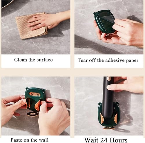 Miniatura 8 de Tubo exprimidor de pasta de dientes con dispensador giratorio giratorio soporte para cepillo de dientes montado en la pared para baño dispensador de