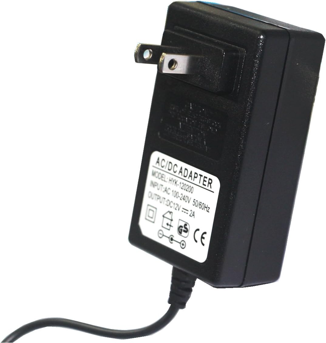 DC 12V 2A Power Supply Adapter, AC 100-240V to DC 12Volt Transformers, Switching Power Source Adaptor for 12V 3528/5050 LED Strip Lights String, 24W Max, 2.1mm X 5.5mm US Plug