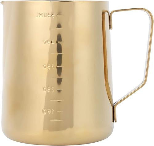Miniatura 7 de Jarra engrosada de acero inoxidable dorado con escamas para café, leche espumosa, jarra con escala para el hogar, café, latte Art (2#)