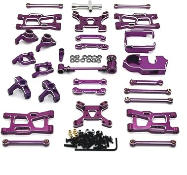 RC Steering Knuckle for WLtoys for Rlaarlo 1/14 1/12 Metal for Swing Arm Pull Rod Steering Components Cup Servo Arm Suspension Bracket RC Car Parts Replacement UsePurple