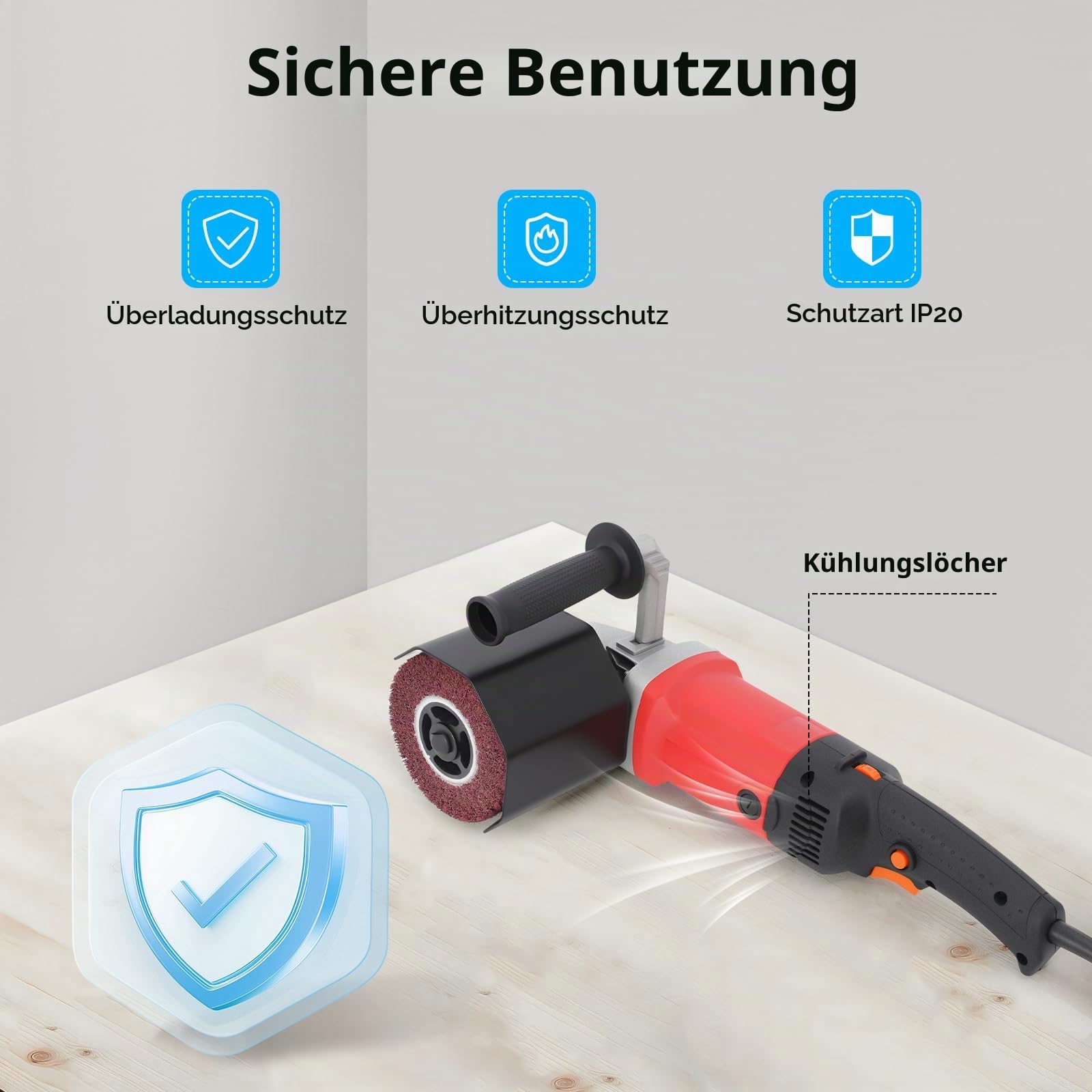 Satiniermaschine holz, 1580w Bürstenschleifer Bürstmaschine 220v Vielseitige Satiniermaschine für Oberflächen-Renovierung, für Holz, Metall und Edelstahl