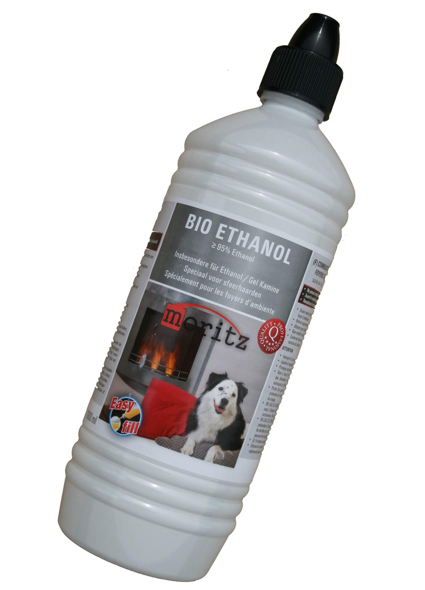 Moritz Bioetanolo 6 x 1000 ml, bioetanolo liquido per etanolo, camino, camino, camino, camino da tavolo, stufa da esterno