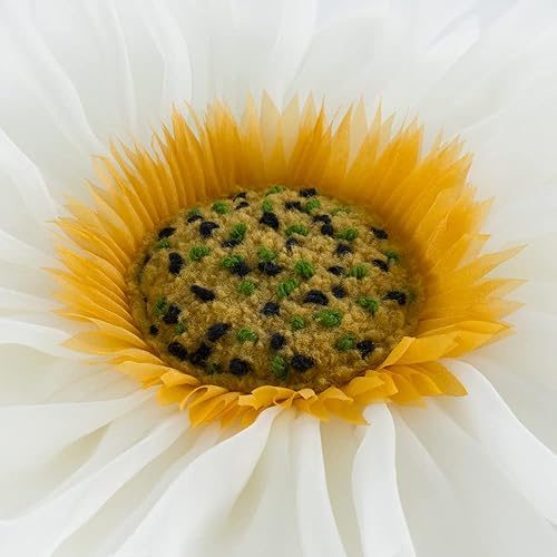 Miniatura 3 de JWH Funda de almohada decorativa con diseño de flores 3D, funda de almohada decorativa con diseño de girasol, cojín redondo hecho a mano, para cama,