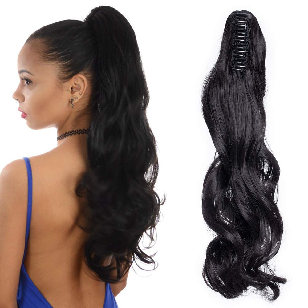 32"(81cm) SEGO Coleta Postiza Larga Pelo Sintético Se Ve Natural [Castaño Oscuro] Extensiones de Cabello Clip Cola Lisa Ponytail Extension (140g) — view 95