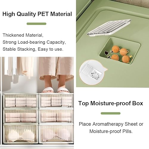 Miniatura 4 de Miaocona Cajón organizador de ropa interior, cajón de almacenamiento de ropa interior de 18 celdas, organizadores de armario apilables y caja de