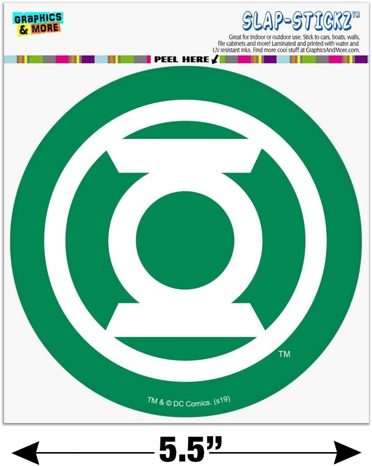 Green Lantern White Logo Automotive Car Window Locker Circle Bumper Sticker - Image 6